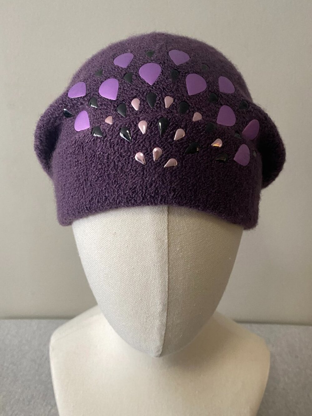 Purple Embellished Artisan Hat